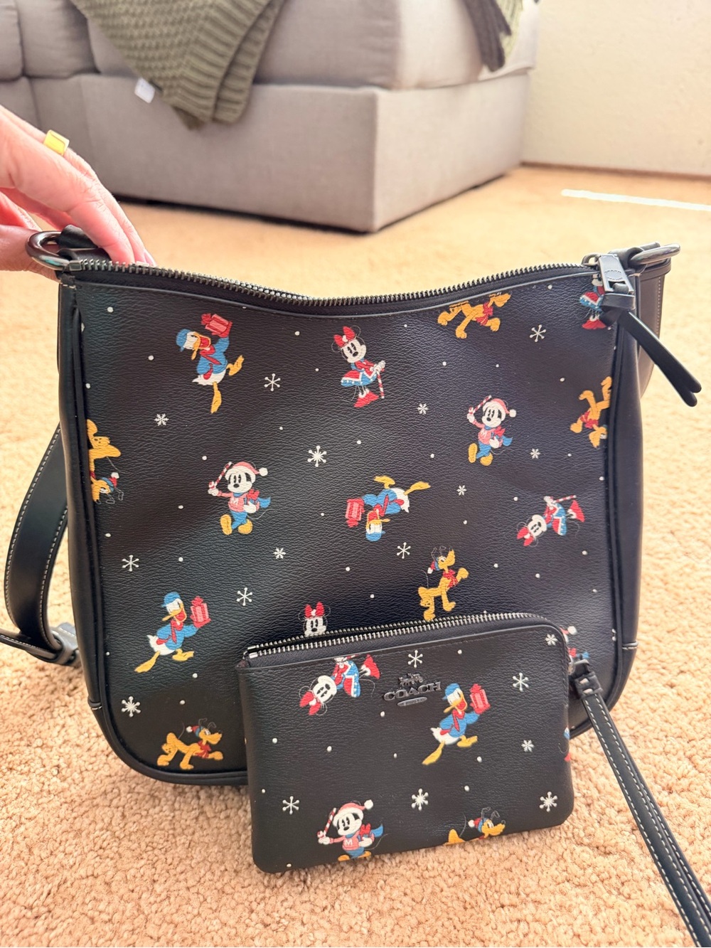 Coach Black Disney Character Print Crossbody Bag - Picture 2 of 5